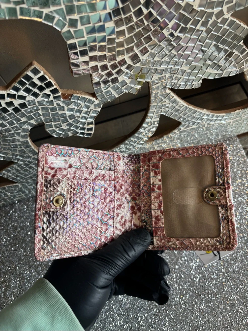 🎀Brahmin Jane Multi-Color‎ Genuine Leather Wallet - Pink Snake Print